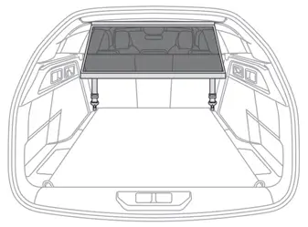 Peugeot 308. Behind the rear bench seat