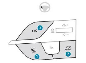 Peugeot 308. Steering-mounted controls