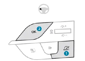 Peugeot 308. Authorised lane change