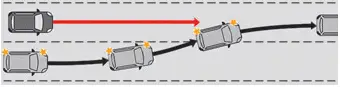 Peugeot 308. Interrupting the lane change