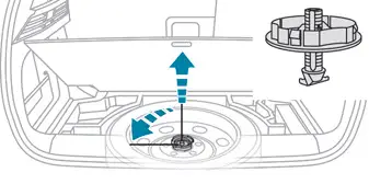 Peugeot 308. Removing the spare wheel