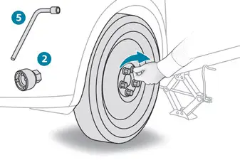 Peugeot 308. Fitting a wheel