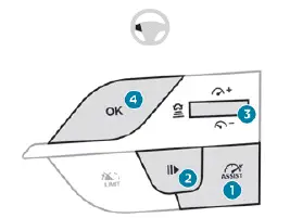 Peugeot 308. Steering-mounted controls