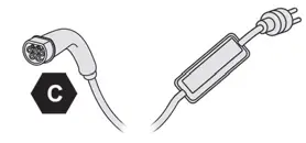 Peugeot 308. Identification labels on charging sockets/connectors