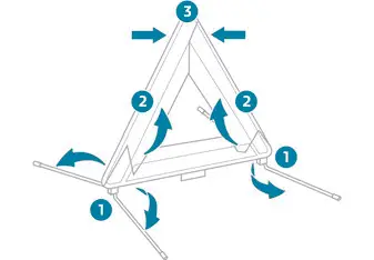 Peugeot 308. Assembling and placing the triangle